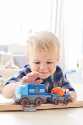 HABA 304820 Kullerbü – Batterie-LKW Mit Anhänger 2 HABA 304820 Kullerbü – Batterie-LKW Mit Anhänger – Bild 2