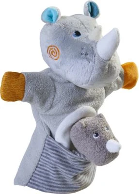HABA 305755 Handpuppe Nashorn Mit Baby 2 HABA 305755 Handpuppe Nashorn Mit Baby – Bild 2